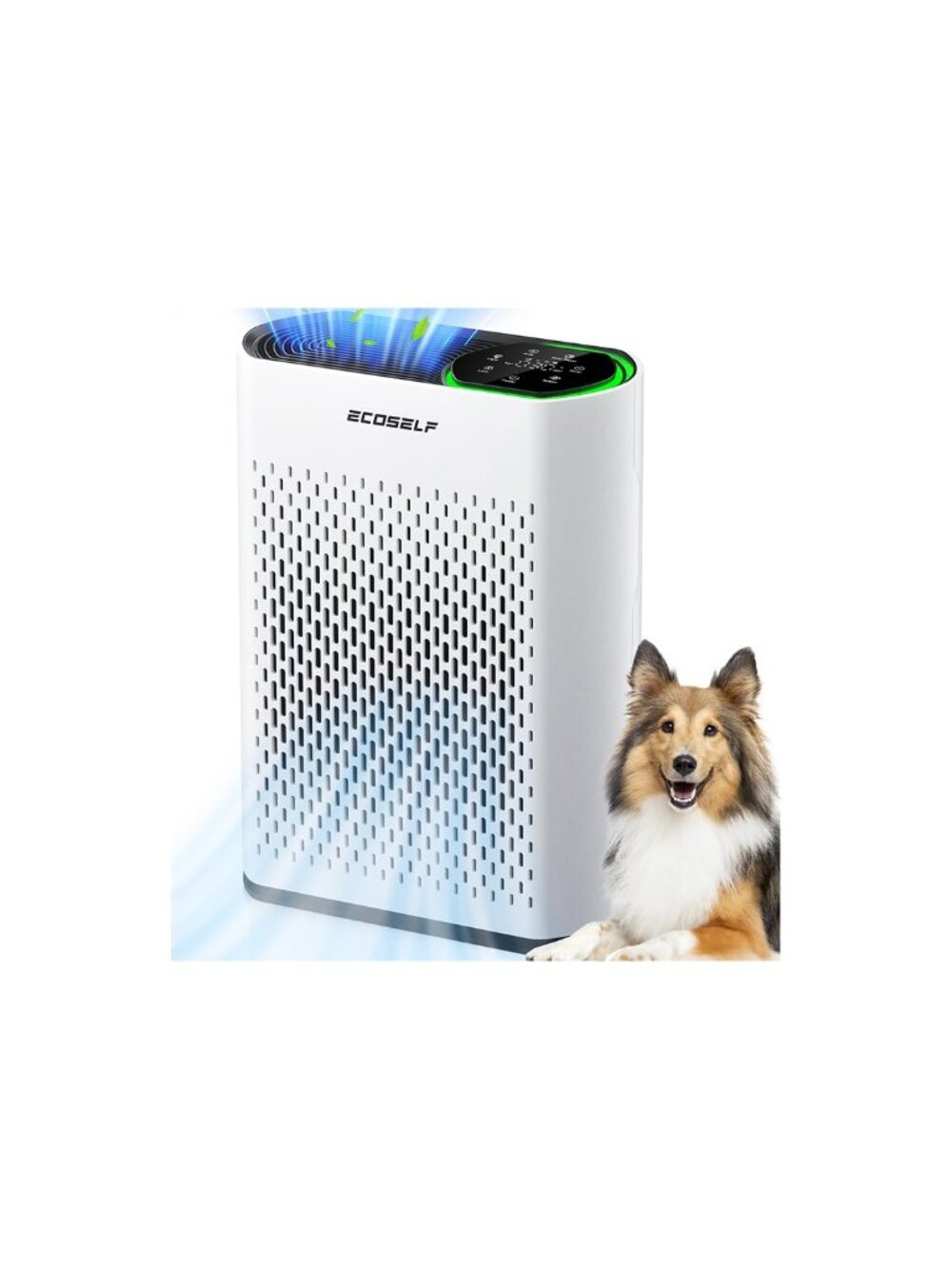 ECOSELF HAP602 Large Room Air Purifier, 2400 sq ft, 3-Stage HEPA, Quiet 20dB, Wh